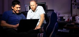 Photo of Mason Jiang and Alex Storer in their office. Credit: Elena Zhukova